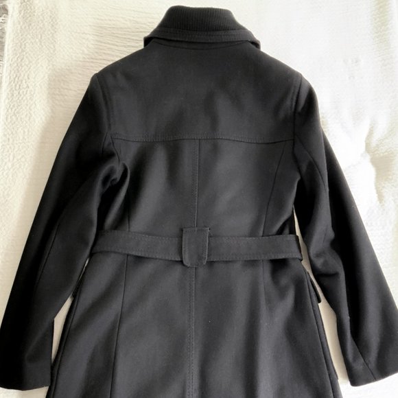 Esprit Outwear Trench Wool Single breasted Coat Overcoat Pockets Black S Small - Picture 8 of 16